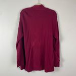 J.Jill Magenta Knit Open Front Cardigan Sweater Size Large Cotton Zipper Accents Photo 4