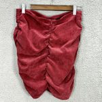 ZARA Women Large Dusty Pink Corduroy High Rise Ruched Draped Mini Skirt Boho Y2K Photo 4