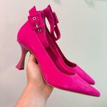 Gianni Bini NWOT  Steffi Hot Pink Suede Ankle Buckle Pumps Size 7M Photo 0