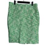 J.Crew No. 2 Pencil Knee Skirt 100% Cotton Clover Tweed Slit 12 Green White Photo 0