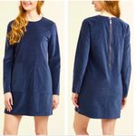 Frye  Melissa Blue Velvet Suede Mini Shift Dress NWT in Small Photo 1
