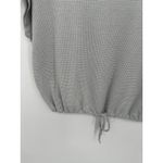 Dex Light Grey Short Sleeve Thermal Tie Front Drawstring Top Women's Size Small Gray Photo 3