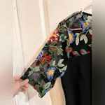 Nina Leonard FINAL PRICE  Mesh Embellished Black Dress Photo 4