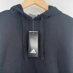 Adidas Fleece Hoodie Black Logo Sweatshirt Front Pocket Soccer NWT Size Small Photo 5