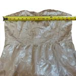American Eagle  Jacquard Strapless Mini Dress Ivory Soft Gold Metallic Womens 14 Photo 9