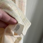 Vintage 90s Pastel Yellow Tweed Blazer Petite 8P Preppy Spring Jacket Photo 3