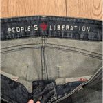 Peoples Liberation Womens 30‎ Mary Trouser Flare Jeans Dark Faded Denim Star Blue Photo 1