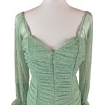 Haute Monde Mint Green Ruched Mesh Sleeve Mini Dress L Y2K Romantic Photo 1