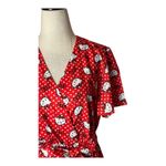 SheIn  X Hello Kitty Dress‎ Women Small Red Polka Dot Belted Faux Wrap Mini NWT Photo 4