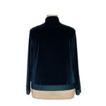 Coldwater Creek  Women’s Green Velour Full Zip Sweater Size 1X Emerald Teal EUC Photo 1