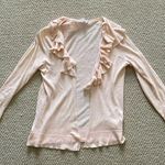 Gap Peach Ruffled Cardigan Assymetrical Ruffles Chic Size Small Minimalist EUC Photo 0