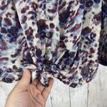 BeachLunchLounge  Top Womens‎ Medium Multi Button Down Semi Sheer Colorful Blouse Photo 5