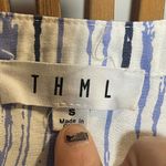 THML Women’s White Striped Tank Top with Colorful Embroidery Preppy Bohemian SzS Photo 2