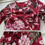 Bar III  Women’s Floral Ruffled Fit & Flare Dress Bell Sleeves Lined Size 2 Red Photo 6