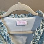 Pink Lily Women's Dress S Ditsy Floral Ruffle Coquette Feminine Preppy Blue Short Preppy Photo 6