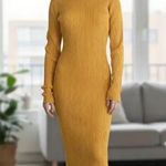 NWT Mad for Love Mustard Yellow Ribbed Bodycon Sweater Dress Size M Size M Photo 0