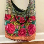 Tapestry Floral Embroidered Boho Ethnic Plaid Hobo Purse Slouchy Shoulder Bag Red Photo 9