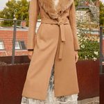 Aritzia  Wilfred Waldorf Coat Faux Fur Wool Belted Camel Large EUC Photo 0
