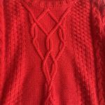 Mudd  Womens Oversized Large Sweater Red Cropped Cable Knit‎ Acrylic Photo 1