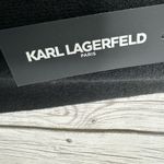 Karl Lagerfeld Sweater Women’s Size Small Black Ruffle “C’est La Vie” NWT Photo 5