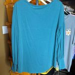 Peruvian Connection Peruvian ConnectionTeal Long Sleeve Women's Top Size Medium Photo 5