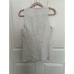 Madewell  100% Linen Scoopneck Cutaway Vest Salt White Button Up Size 0 Photo 8