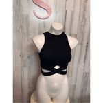Poof! POOF black crop top tank top size small Photo 1