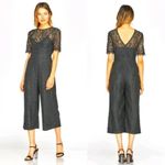 Greylin ROSA Black Lace Culottes Cropped Jumpsuit Size Medium Romper Photo 1
