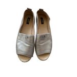 DKNY Metallic Leather Platform Espadrilles Sandals Size 10 Photo 4