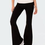 Edikted Black White Contrast Fold Over Low Rise Flare Leggings XL Photo 0