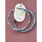 8 Other Reasons Hoop Earrings in Silver Denim One Size Womens Jean Jewelry Photo 3