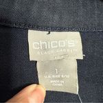 Black Label Bomber Jacket Moto Blue Size 8/10 Chico's Size 1 Photo 3