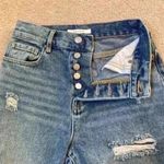 PacSun  distressed high rise straight button front blue jeans in size 24 Photo 2