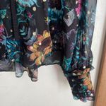 Ulla Johnson Bernadette Floral-Print Blouse Black Iris Photo 9