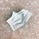 Turquoise Gold Metallic Strawberries Premium Cotton Face Mask Multiple Photo 3