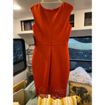 Sangria Women's  Orange Laser Cut Sheath Dress Size 6 Photo 1