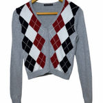 Brandy Melville  Elizabeth Argyle Knit Cardigan S Preppy Dark Academia Classic Photo 0