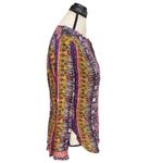 Nine West  Jeans Womens Blouse Small Long Sleeve Boho Patchwork Hipster Eclectic Photo 2