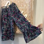 Japna  Womens Green Floral Cold Shoulder Bell Sleeve Blouse Size L Photo 2