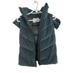 Athleta NWT Teal Lofty Velvet Down Puffer Vest Size XXS Hooded Full Zip Goose Photo 2