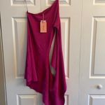 Cult Gaia  Evora Mini Dress‎ bright pink knit one sleeve dress NEW size s Photo 5
