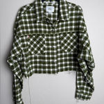 BDG Urban Outfitters Women Size Medium Carissa Green Flannel Crop Jacket Oversized Photo 0
