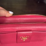 Prada Authentic Vintage Saffiano Fiocco Bow Leather Long Wallet Purse Pink Photo 8