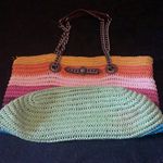 KURT GEIGER LONDON Chelsea Rainbow Raffia Open Top Convertible Straw Tot… Gold Photo 9