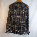 CAbi Maximalist Retro Y2K Vibe Abstract Semi Sheer Lightweight Blouse Size MD Photo 8