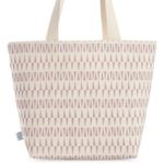 Dance Happy NWT Large Geometric Pattern Cotton Canvas Flat Base Open Tote Bag Photo 3