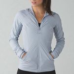 Lululemon Sz 10 In Flux Jacket Dance Studio Reversible Hooded Silver Fox Stretch Photo 0