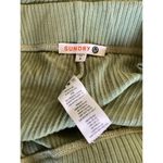 Sundry  Light Green Stretch Ribbed Flare Pants Pull On L Photo 3