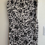 Real Clothes Vintage Black and White Floral Sleeveless Dress with Belt Size 6 Photo 0