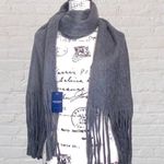 Lucky Brand NEW Neck Scarf Tassel 65x16 Gray Boho Fall Festival Football Pumpkin Patch Photo 1